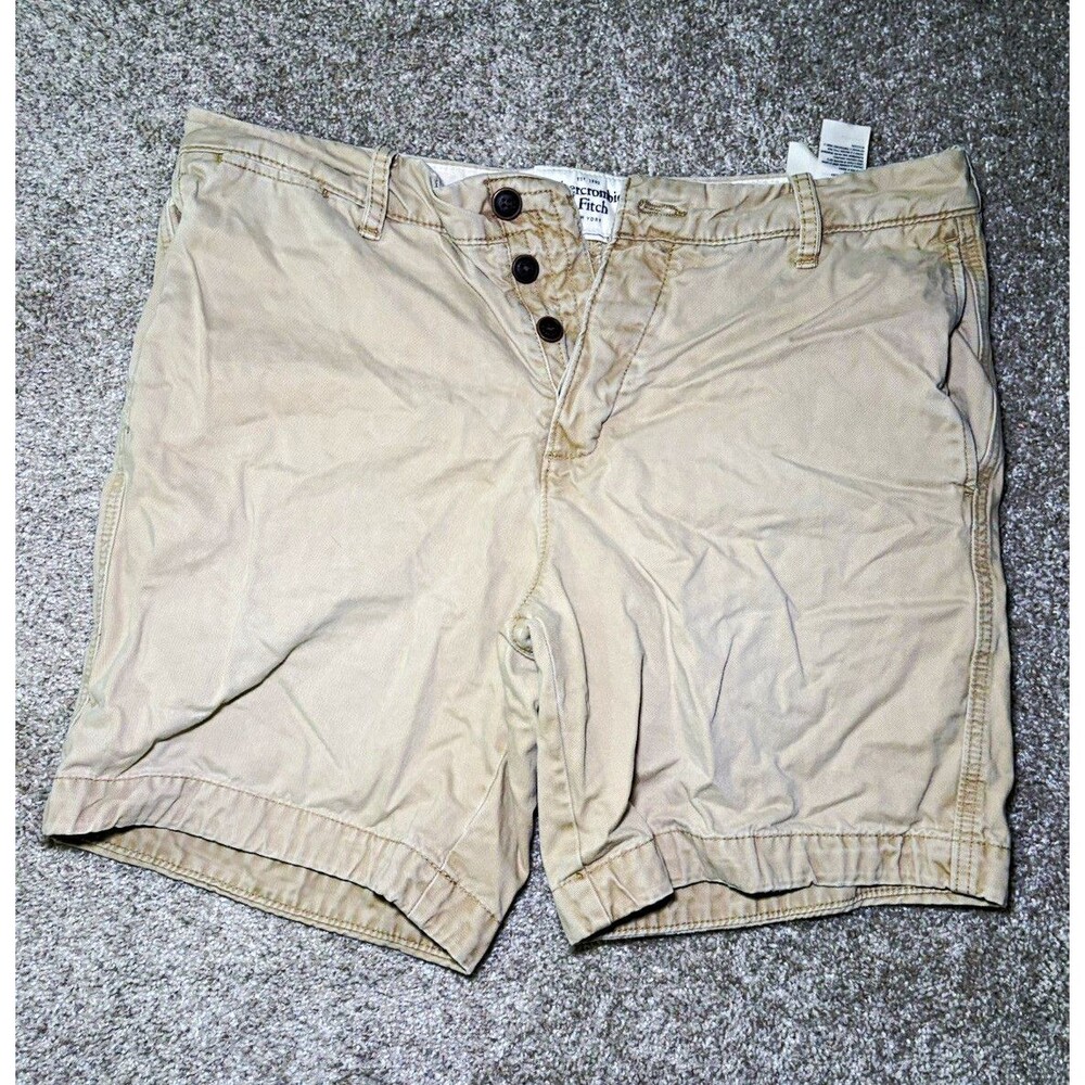Vintage Abercrombie & Fitch Men’s Beige Cargo Shorts Size 36